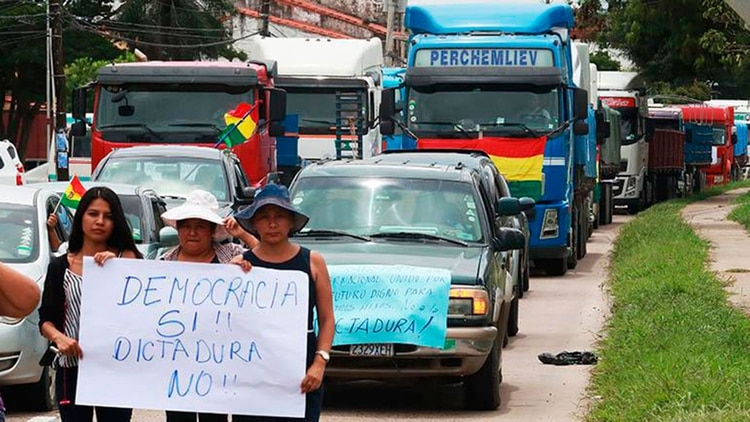 Manifestación en Bolivia contra la reelección de Evo Morales