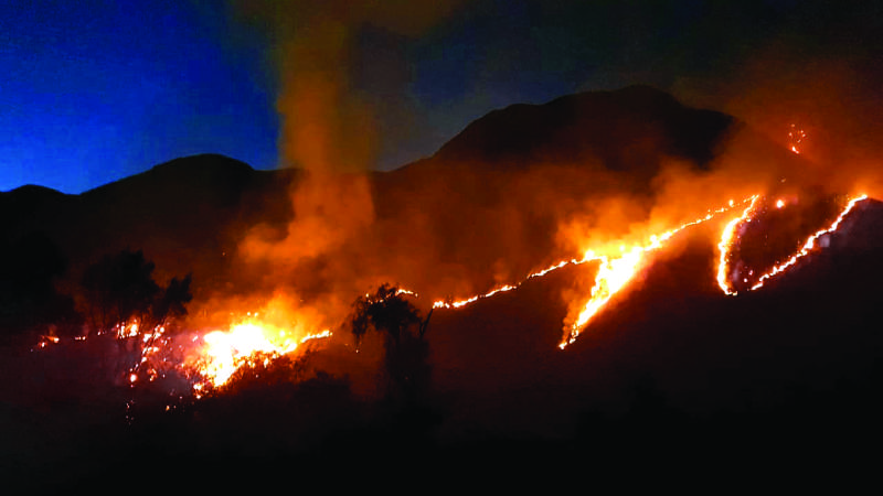 Sama: voraz incendio consume pastizales y deja dos heridos