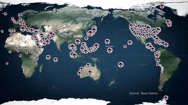 Una imagen de las bases estadounidenses en el mundo. (Filmin)