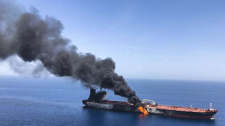 Uno de los petroleros que fueron supuestamente atacados en el golfo de Omán, el 13 de junio de 2019.