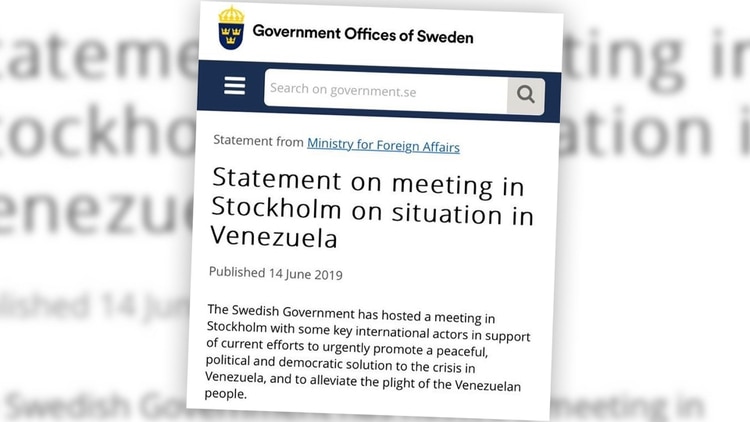 El breve comunicado del gobierno sueco, en el que confirma las reuniones