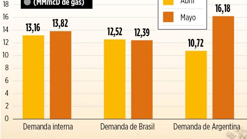 El consumo interno de gas supera la demanda de Brasil