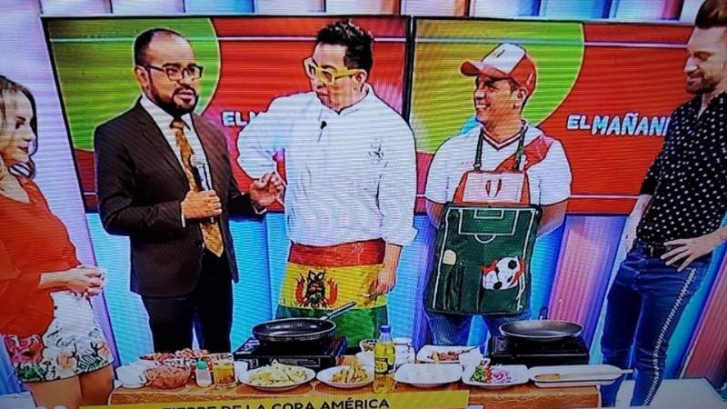 Uso de la bandera boliviana como mandil en un programa de TV desata críticas en RRSS