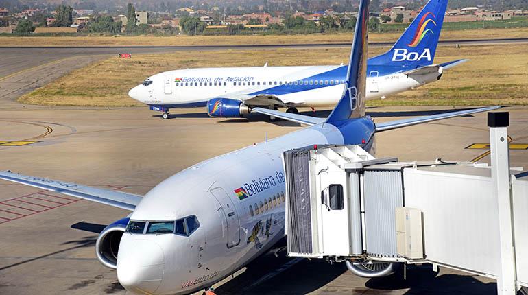 Aeronaves de BoA, en el aeropuerto de Cochabamba. | Foto archivo | Carlos López