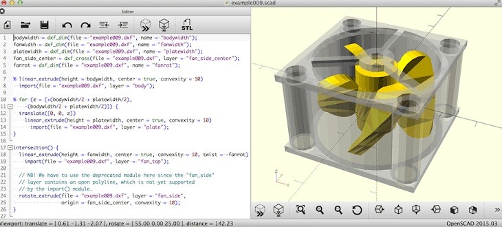 OpenSCAD programa