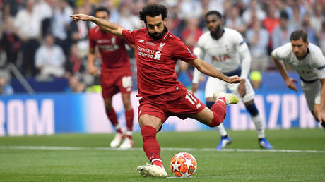 Mohamed Salah durante el partido contra el Tottenham Hotspur en Madrid, España, el 1 de junio de 2019
