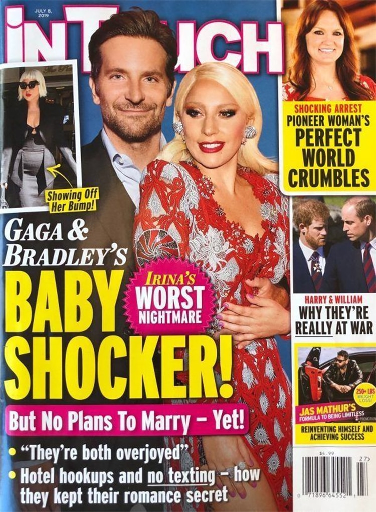 La revista que asegura que Lady Gaga estaría embazada de Bradley Cooper