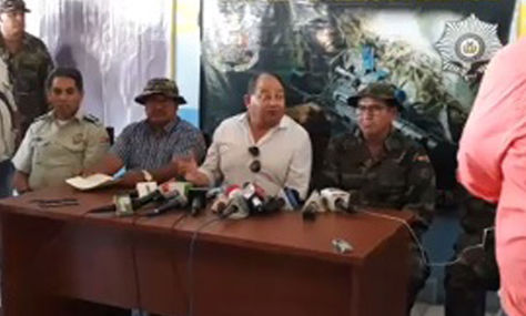El ministro de Gobierno, Carlos Romero, durante su conferencia de prensa de este martes.