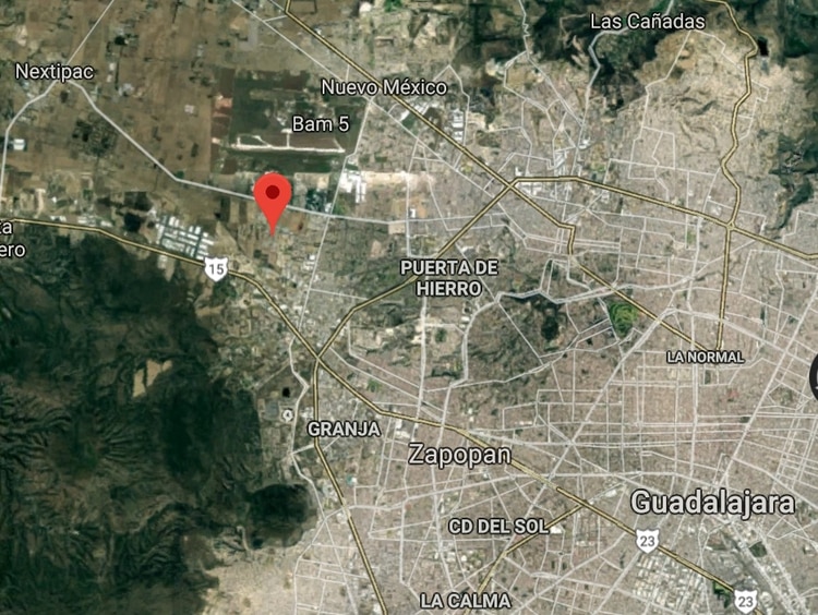 Fue abatido en Residencial Solares, al noroeste de Zapopan, Jalisco Foto: Maps