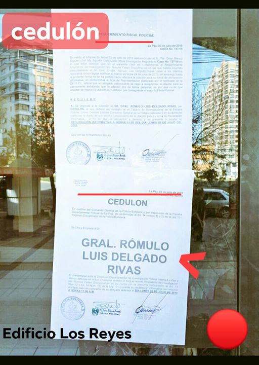 La Paz APRETAN AL .EX GENERAL DELGADO arde el caso Vuelven a citar a…