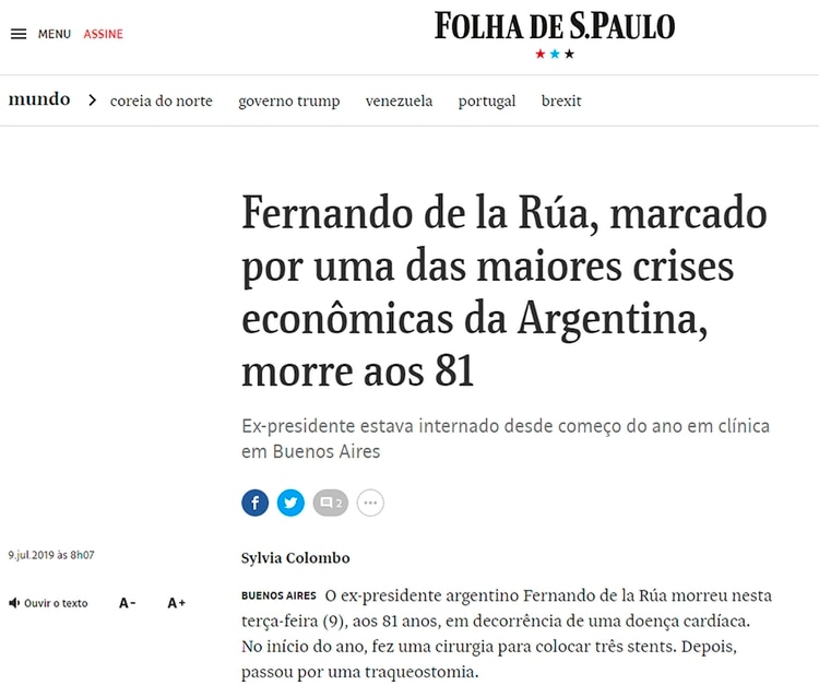 Folha de S. Paulo, de Brasil