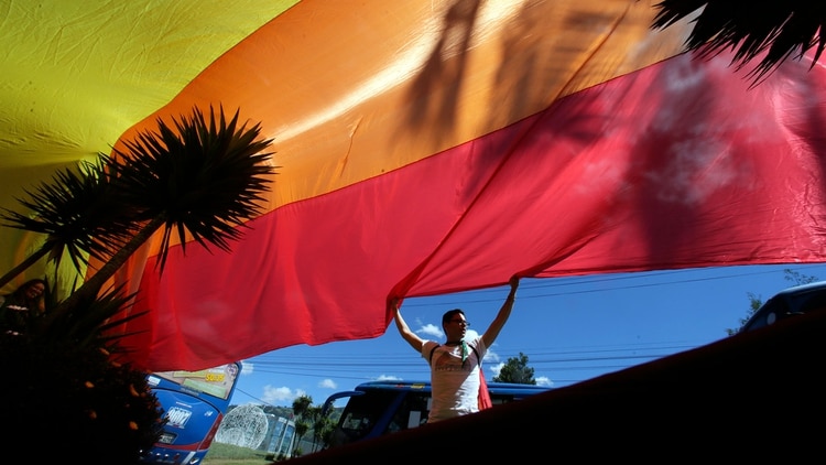 Activistas homosexuales celebran en Ecuador el fallo de la Corte Constitucional, el 12 de junio pasado (AP Photo/Dolores Ochoa)