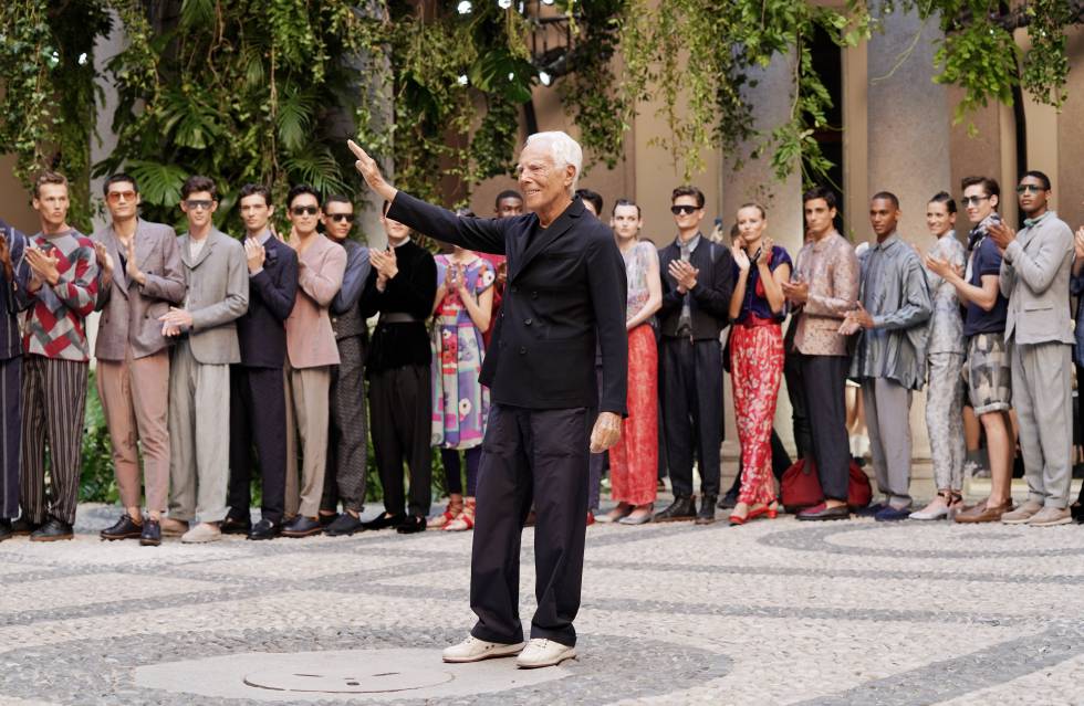Giorgio Armani el pasado 17 de junio en Milán durante la presentación de su última colección para la primavera-verano de 2020.