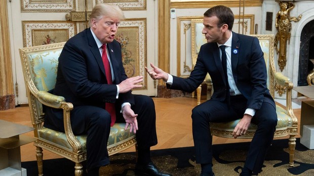 El presidente Trump con Macron, durante una visita al Elíseo, en París