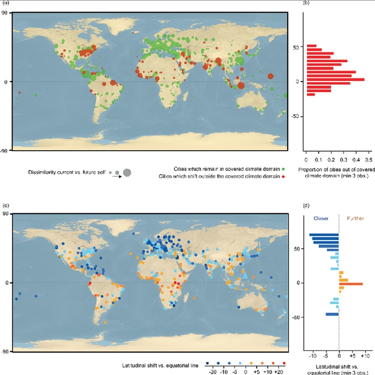El nuevo estudio de la universidad ETH Zurich analizó el clima en 520 ciudades con miras a 2050.