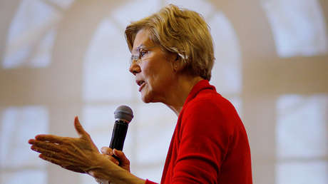 La senadora y candidata demócrata Elizabeth Warren durante un discurso en la Universidad Estatal de Plymouth, New Hampshire, EE.UU., el 23 de febrero de 2019.
