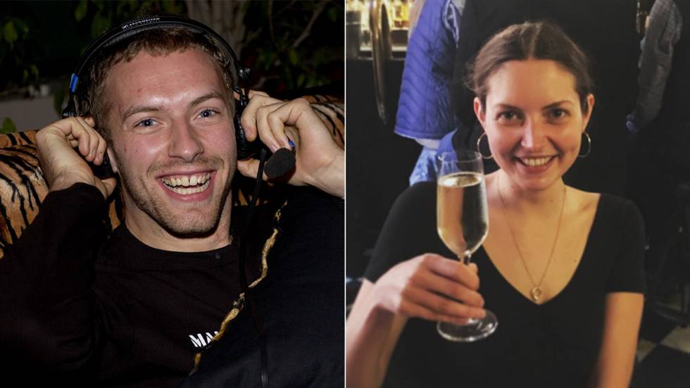 El cantante Chris Martin y su hermana, la actriz Nicola Wren.