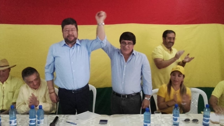 Doria Medina, la semana pasada en Beni, al anunciar la alianza con el ex gobernador Carmelo Lens para las elecciones subnacionales del próximo año