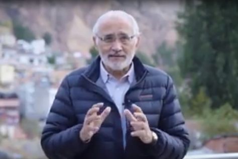 El candidato presidencial por la alianza Comunidad Ciudadana (CC), Carlos Mesa, en un video difundido en sus redes sociales. Foto: captura facebook