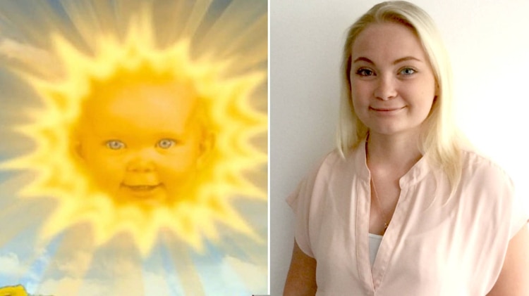 La joven que saltó a la fama como la bebé de “Los Teletubbies” se volvió viral por cargar a un bebé (Foto: Especial)