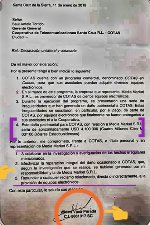con una carta ADMITIÓ EL ROBO Y SE OFRECIÓ A PAGAR En enero un…