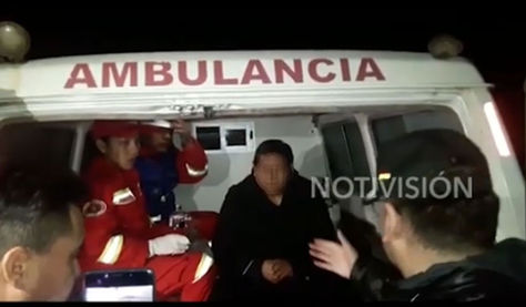 Pedro Ch. al momento de ser rescatado.