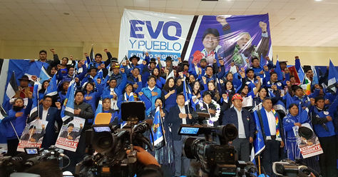 Un acto del MAS de la presentación de candidatos al Legislativo en La Paz. Foto: La Razón