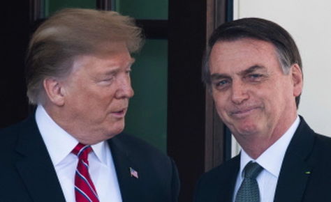 El presidente de EEUU, Donald Trump junto al presidente brasileño, Jair Bolsonaro, a la Casa Blanca en Washington.