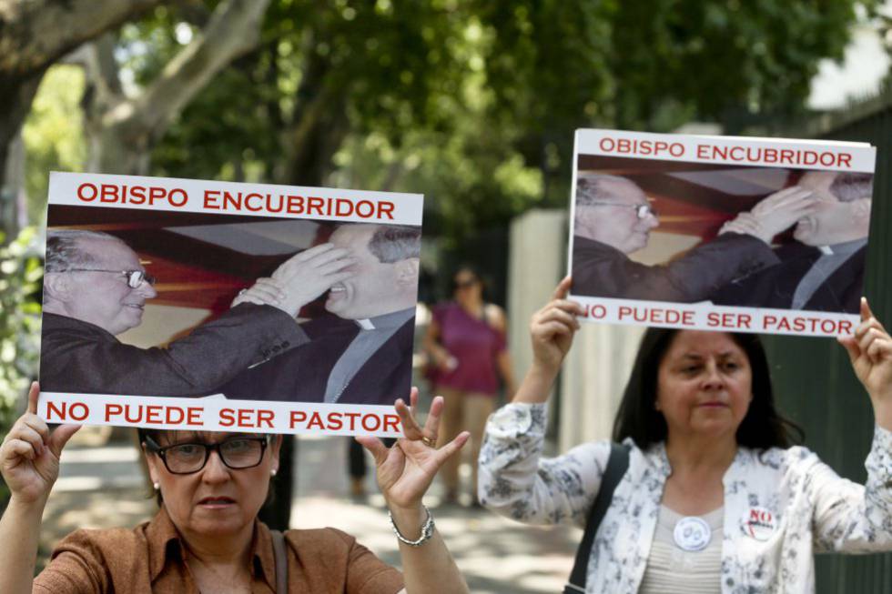 ManifestaciÃ³n en Chile durante la visita del Papa en 2018.