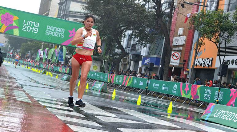 Ángela Castro durante la prueba de los 20 kilómetros marcha. | Betty Rojas