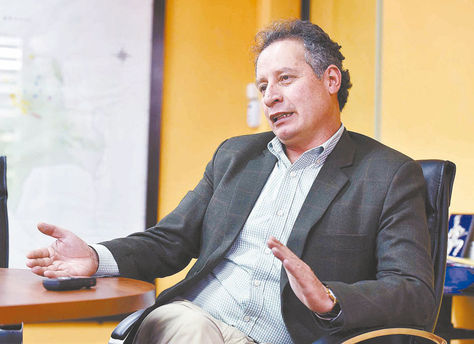 El ministro de Minería y Metalurgia, César Navarro, en entrevista con La Razón. Foto: Álvaro Valero