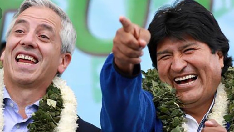 Evo Morales con el vicepresidente Alvaro García Linera, en campaña. En octubre irán en búsqueda de su cuarto mandato