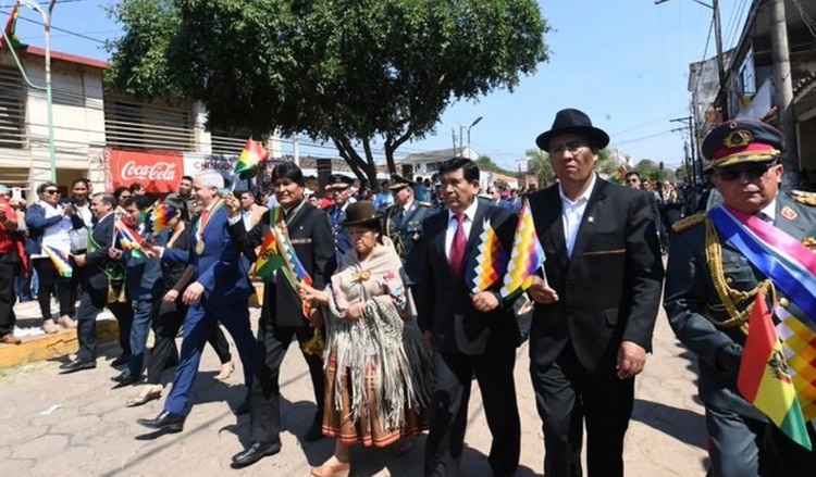 Evo Morales en los actos del aniversario de la independencia de Bolivia, este martes en Trinidad, Beni