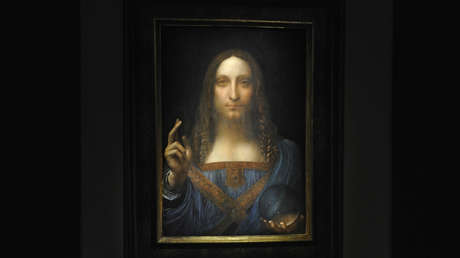 El 'Salvator Mundi' de Leonardo da Vinci en la casa de subastas Christie's de Nueva York, EE. UU., el 15 de noviembre de 2017.
