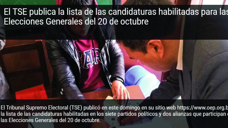 TSE publica lista desactualizada: no figura Liévana y continúa Nina