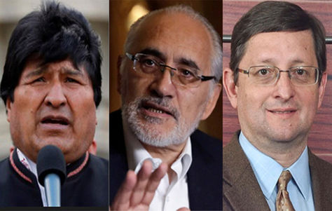 Morales, Mesa y Ortiz, los candidatos que ocupan los tres primeros puestos en las encuestas.
