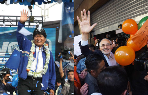 Evo Morales y Carlos Mesa, los candidatos mejor ubicados en la encuesta que publicó La Razón