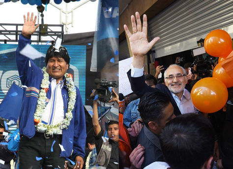 Evo Morales y Carlos Mesa, los candidatos mejor ubicados en la encuesta que publicó La Razón