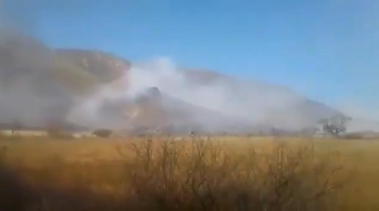 Incendio en Mizque, ayer. | Captura de pantalla
