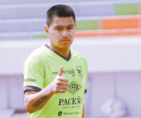 Saucedo en un entrenamiento de la selección en Cochabamba. Foto: Fernando Cartagena