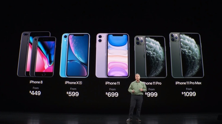 Los precios de los nuevos iPhones y de la generación anterior.
