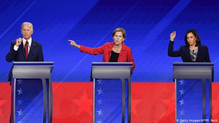 USA TV-Debatte der demokratischen PrÃ¤sidentschaftsbewerber (Getty Images/AFP/R. Beck)