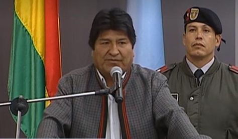 El presidente Evo Morales en la inauguración de las oficinas de ENDE en Cochabamba.