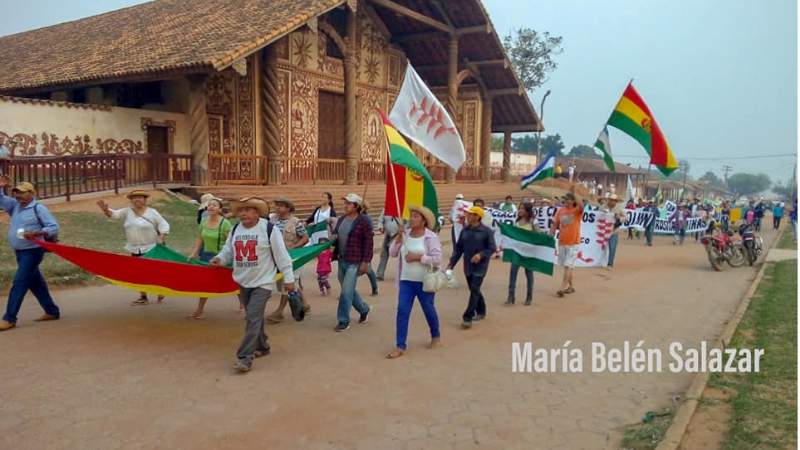 X Marcha Indígena llega a San Miguel de Velasco y pide apoyo de la población