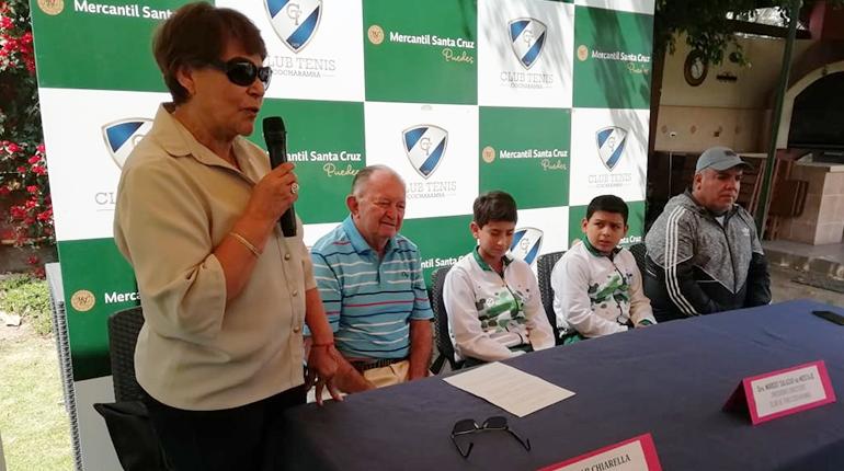 Presentación de los jugadores, en el Club Tenis Cochabamba. | Gabriel Caero Rodríguez