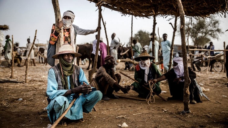 Un pastor Fulani y su hijo en Illiea, estado de Sokoto, Nigeria, el 21 de abril de 2019 (Foto de Luis TATO / AFP)