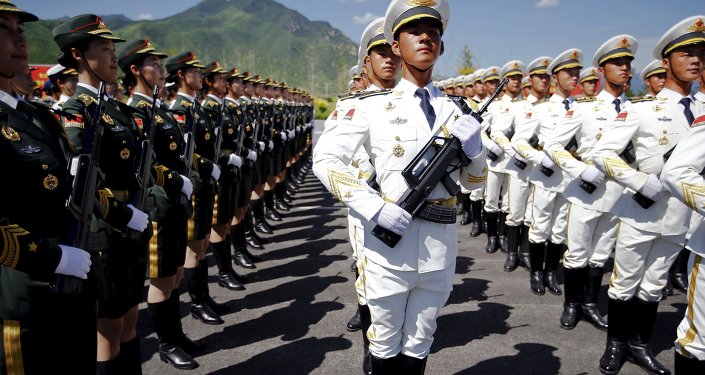 Ensayo de un desfile militar en Pekín