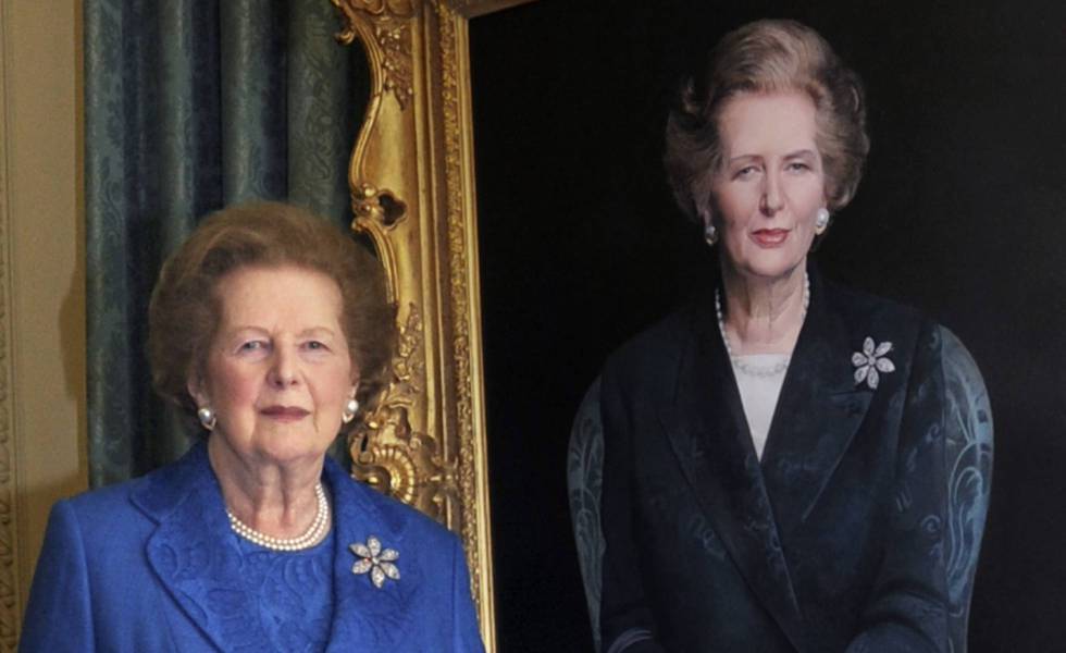 Margaret Thatcher, regresó al 10 de Downing Street, para asistir a la inauguración de su retrato en 2009.