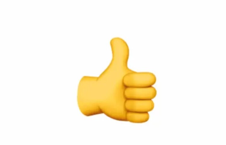 El emoji del pulgar arriba para indicar aprobación.