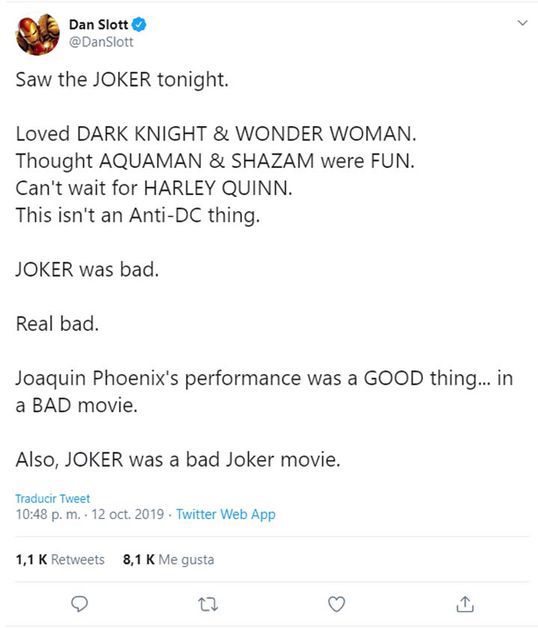Dan Slott se manifestó su opinión, a través del Twitter.